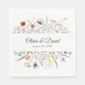 Bohemian Wildflower Meadow Bruiloft Servetten (Voorkant)
