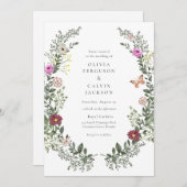 Bohemian Wildflower Tuin Bruiloft Kaart (Voorkant / Achterkant)