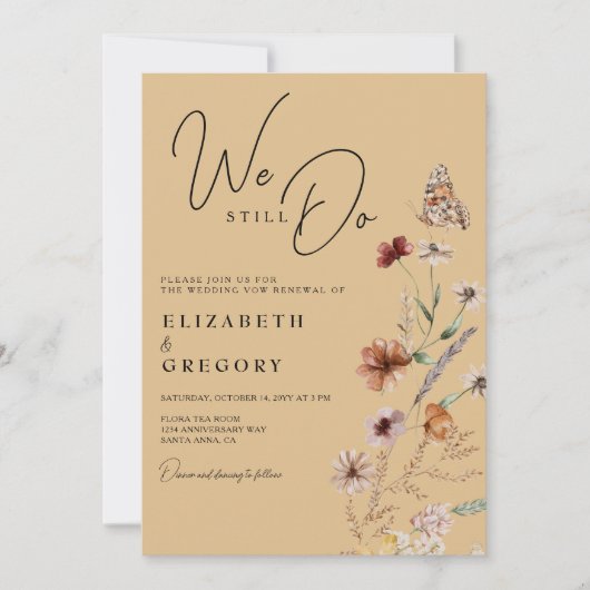 Bohemian Wildflower We doen nog steeds vernieuwing Kaart (Voorkant)