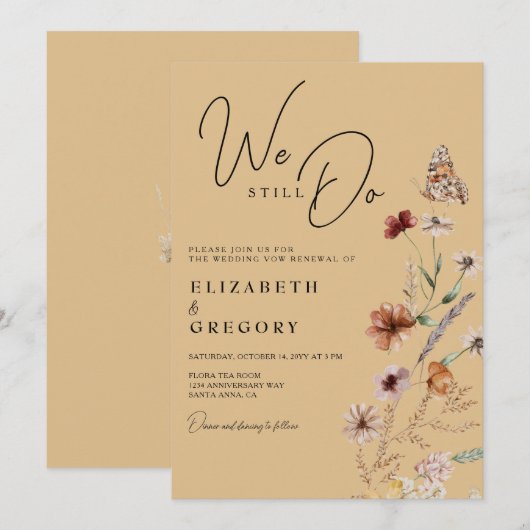 Bohemian Wildflower We doen nog steeds vernieuwing Kaart (Voorkant / Achterkant)