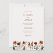 Bohemian Wildflower Wedding Invitation Kaart (Voorkant)