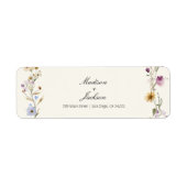 Bohemian Wildflowers Wedding Retouradres Etiket (Voorkant)