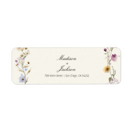 Bohemian Wildflowers Wedding Retouradres Etiket