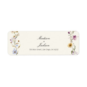 Bohemian Wildflowers Wedding Retouradres Etiket