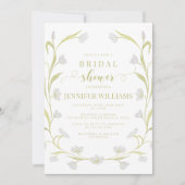 Bohemian Witte Bloemen Bruidsdouche Uitnodiging (Voorkant)