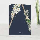 Bohemian Wood Bloemen Blauw Bruiloft Order of Serv Programma (Achterkant)