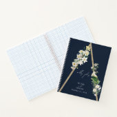 Bohemian Wood Pyramid Florals Blauwe Bruiloft Plan Notitieboek (Binnen)
