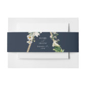 Bohemian Wood Pyramid Wit Bloemen Blauw Bruiloft Uitnodigingen Wikkel (Voorkant Voorbeeld)