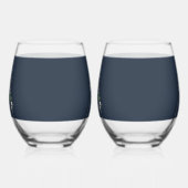 Bohemian Wood Pyramid Wit Bloemen Blauw Bruiloft Wijnglas Zonder Voet (Links)