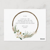 Bohemian Wreath Bridesmaid proposal Kaart (Achterkant)