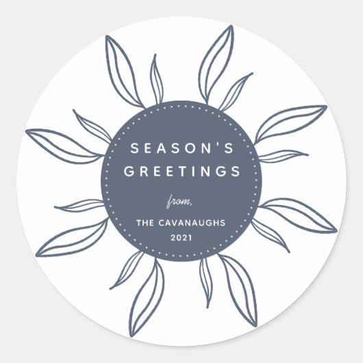 Bohemian Wreath Holiday Classic Round Sticker (Voorkant)