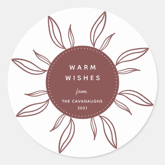 Bohemian Wreath Holiday Classic Round Sticker (Voorkant)