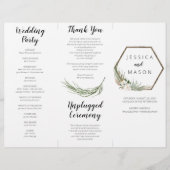 Bohemian Wreath Tri-Fold Wedding Programme Flyer (Voorkant)