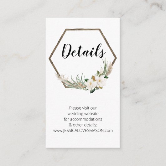 Bohemian Wreath Trouwwebsite invoegen Kaart (Voorkant)