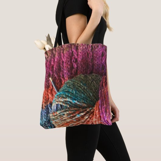 Bohemian Yarn met Knitting Tote Bag (Dichtbij)