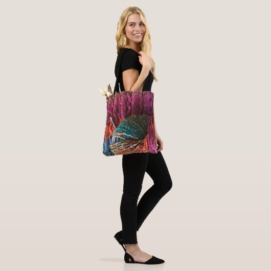 Bohemian Yarn met Knitting Tote Bag (Op model)