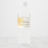 Bohemian Yellow Daisy Floral 1e verjaardag Waterfles Etiket (Voorkant)