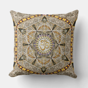 Bohemian Yoga Gold om Geometry Art Big Cushion Buitenkussen