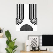 Bohemian Zwart-wit Abstracte kunst aan de muur Poster (Thuiskantoor)