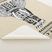 Bohemian Zwart & Wit Tribal Olifant Sherpa Deken (3/4)