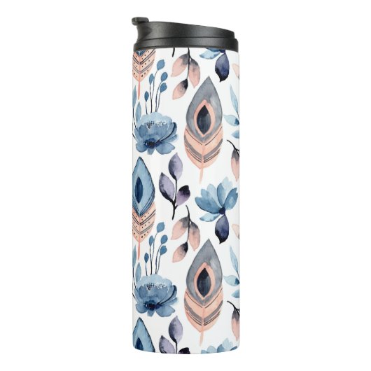 Bohemibloemen en veren thermosbeker (Geroteerd rechts)