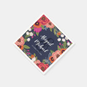 Bohemibloemen - Navy Blue Wedding Servet (Hoek)