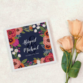 Bohemibloemen - Navy Blue Wedding Servet