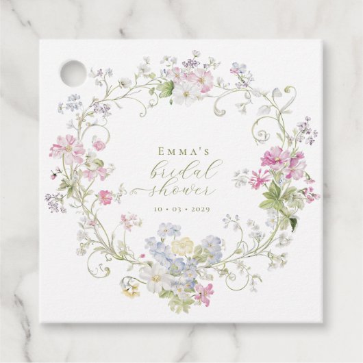 bohemien boho chic Wilde Bloemen Bruidsmeisjesfees Bedankjes Labels (Voorkant)
