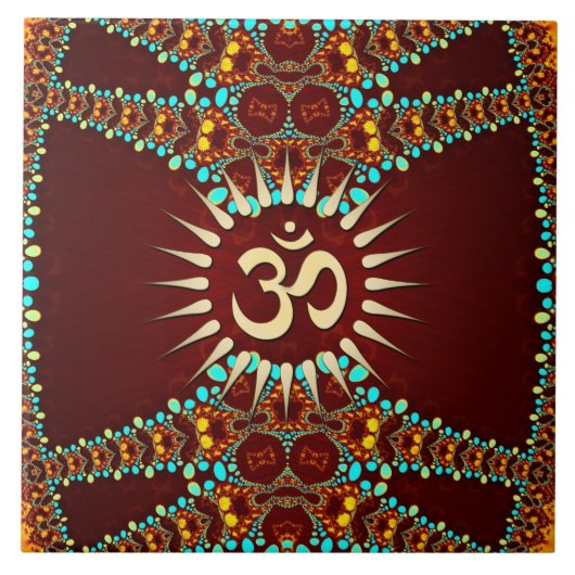 Bohemien Jewel Om Symbool Keramische Tegel Tegeltje (Voorkant)