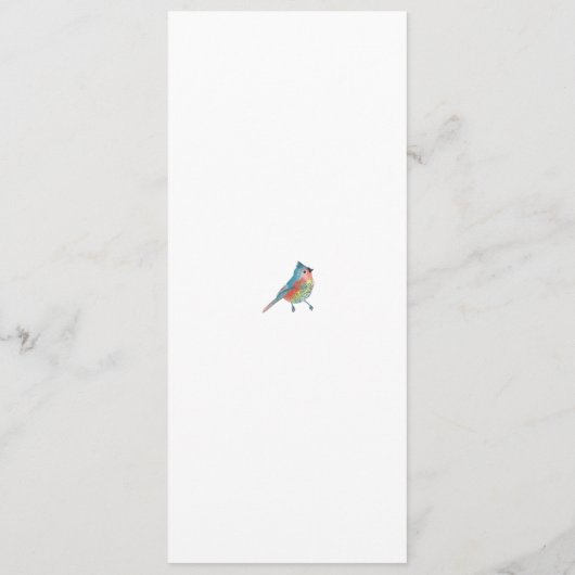 Bohemienblauw en roze Floral waterverf Weddenschap Menu (Achterkant)