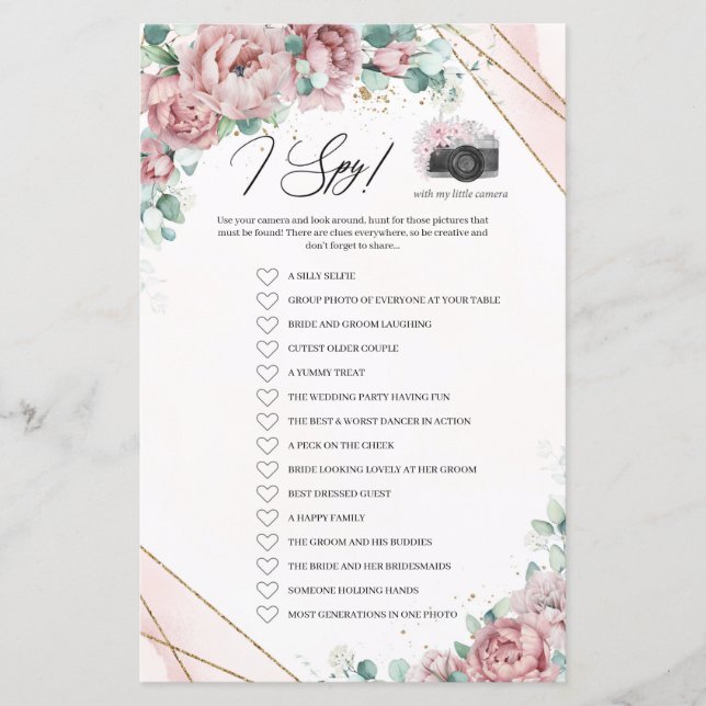 Bohemiene blush florale eucalyptus Gold lijst I Sp (Voorkant)