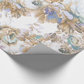 Bohemiene blush lavender bruine blauwgroen rozen f cadeaupapier (Hoek)