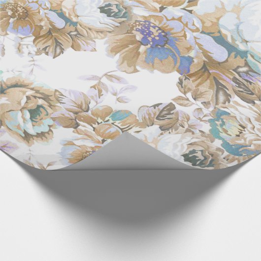 Bohemiene blush lavender bruine blauwgroen rozen f cadeaupapier (Hoek)