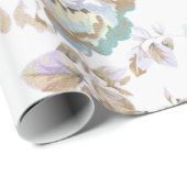 Bohemiene blush lavender bruine blauwgroen rozen f cadeaupapier (Rol Hoek)