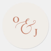 Bohemiene gedroogde bloemen en Pampas Grass Monogr Ronde Sticker (Voorkant)