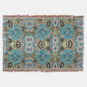 bohemiene girale zilverturkooizen blauwe bloem deken (Voorkant)