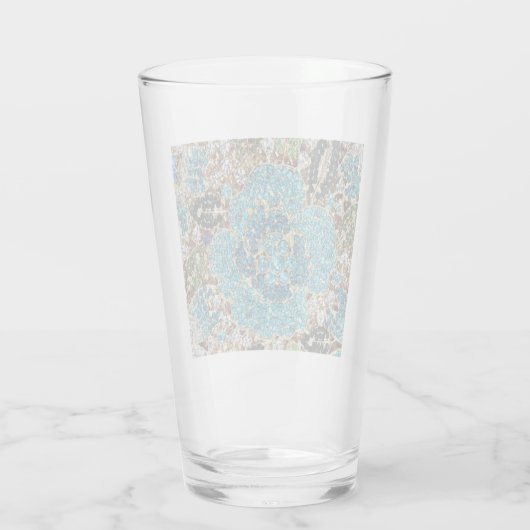 bohemiene girale zilverturkooizen blauwe bloem glas (Achterkant)