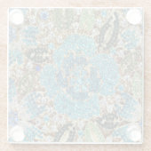 bohemiene girale zilverturkooizen blauwe bloem glazen onderzetter (Achterkant)