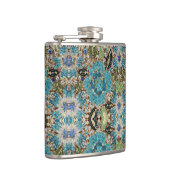 bohemiene girale zilverturkooizen blauwe bloem heupfles (Rechts)