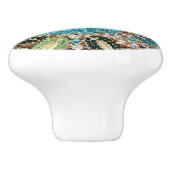 bohemiene girale zilverturkooizen blauwe bloem keramische knop (Zijkant)