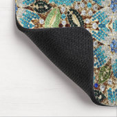 bohemiene girale zilverturkooizen blauwe bloem muismat (Hoek)