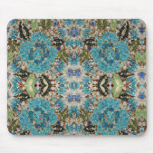 bohemiene girale zilverturkooizen blauwe bloem muismat (Voorkant)