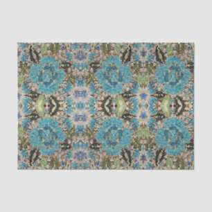 bohemiene girale zilverturkooizen blauwe bloem tissuepapier