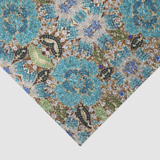 bohemiene girale zilverturkooizen blauwe bloem tissuepapier (Detail)