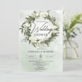 Bohemiene Olijf met groene witte rozen floraal Kaart (Staand voorkant)