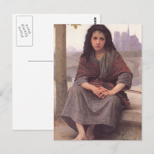 Bohemienne (De Bohemien) door William Bouguereau Briefkaart (Voorkant / Achterkant)