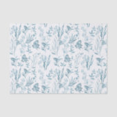 Bohemienpastelblauw vlinderbloemig tissuepapier (Voorkant)