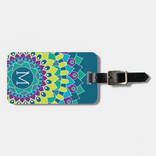 Bohemienventilator met Monogrammen Bagagelabel (Voorkant horizontaal)