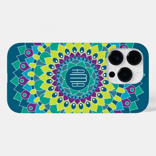 Bohemienventilator met Monogrammen Case-Mate iPhone Case (Achterkant (horizontaal))