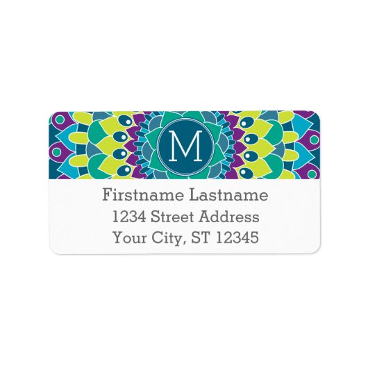 Bohemienventilator met Monogrammen Etiket (Voorkant)